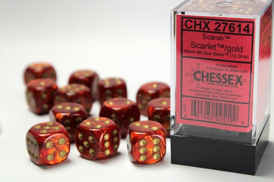 D6 Dice Block: Scarab Scarlet/Gold