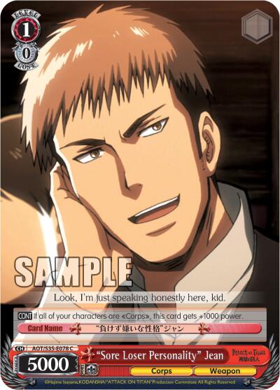 "Sore Loser Personality" Jean