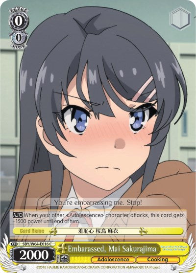 Embarassed, Mai Sakurajima