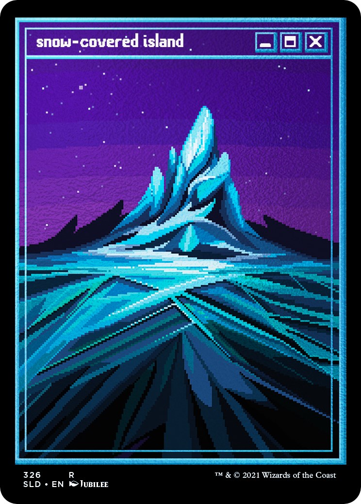 Snow-Covered Island (PixelSnowLands.jpg) (Foil Etched)