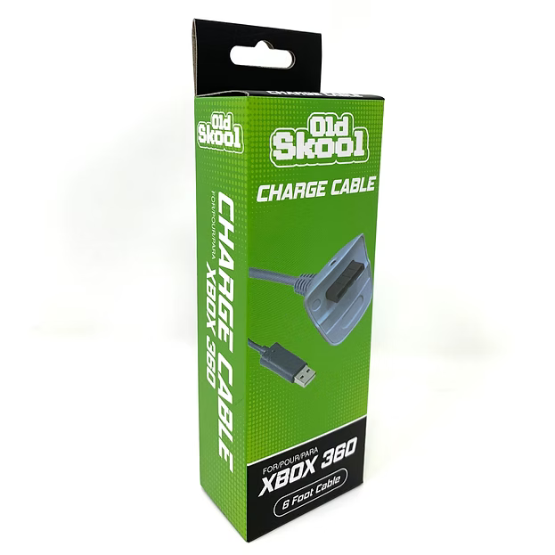Xbox 360 Charging Cable - White (Old Skool)