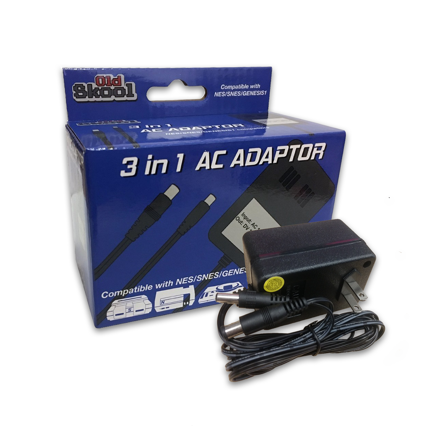 Universal 3 in 1 AC Adapter (NES/SNES/GEN)(Old Skool)