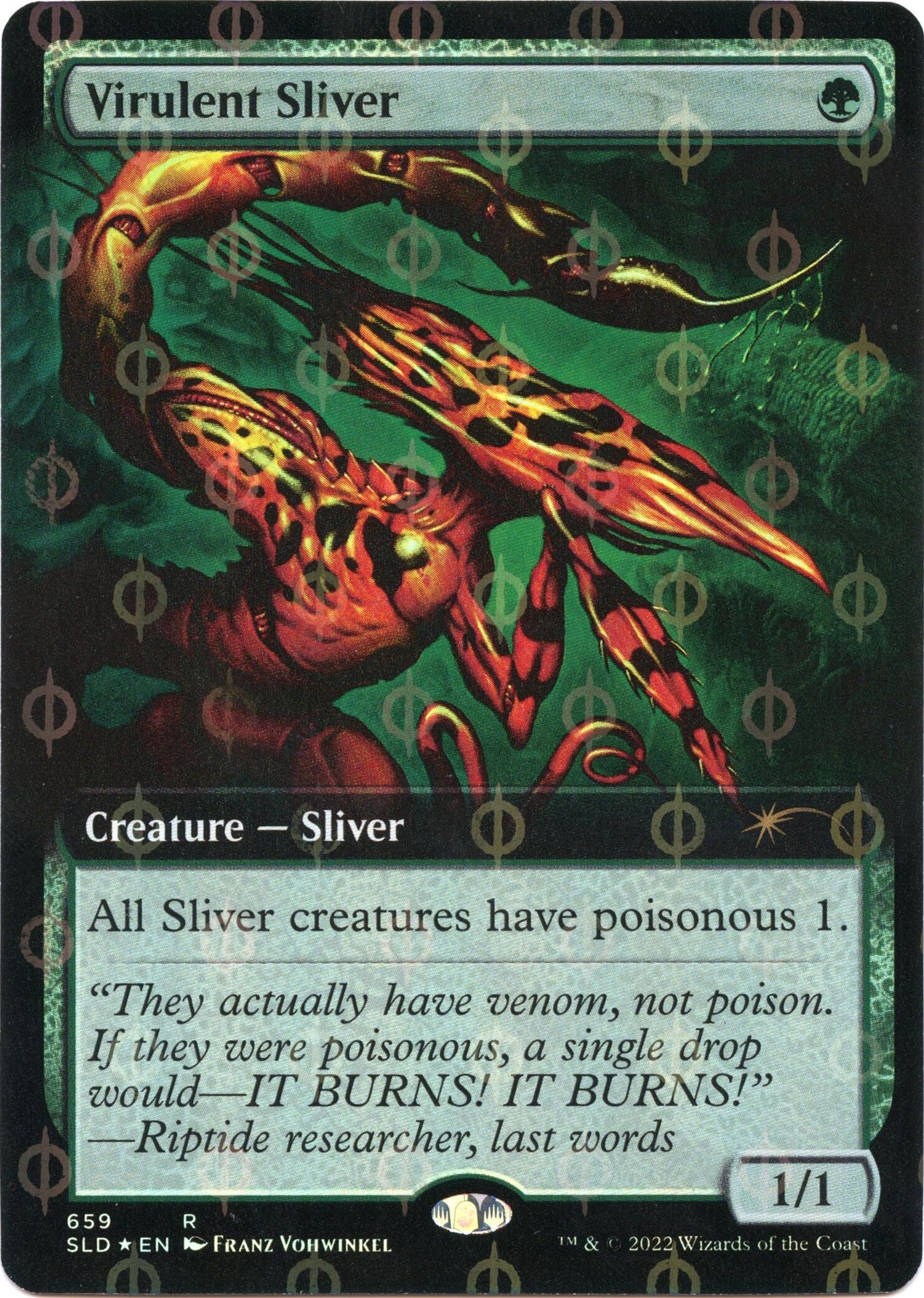 Virulent Sliver (Extended Art) (Step-and-Compleat Foil)