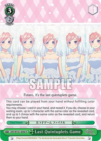 Last Quintuplets Game