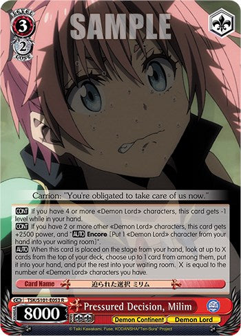 Pressured Decision, Milim