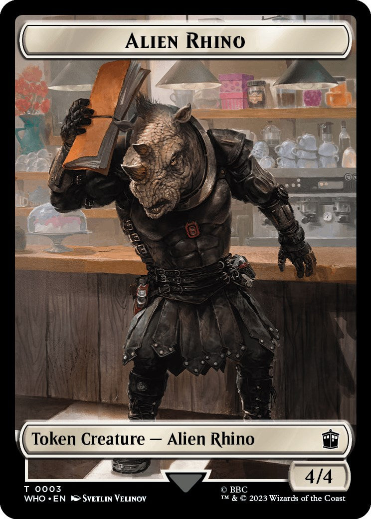 Alien Rhino // Alien Warrior Double-Sided Token