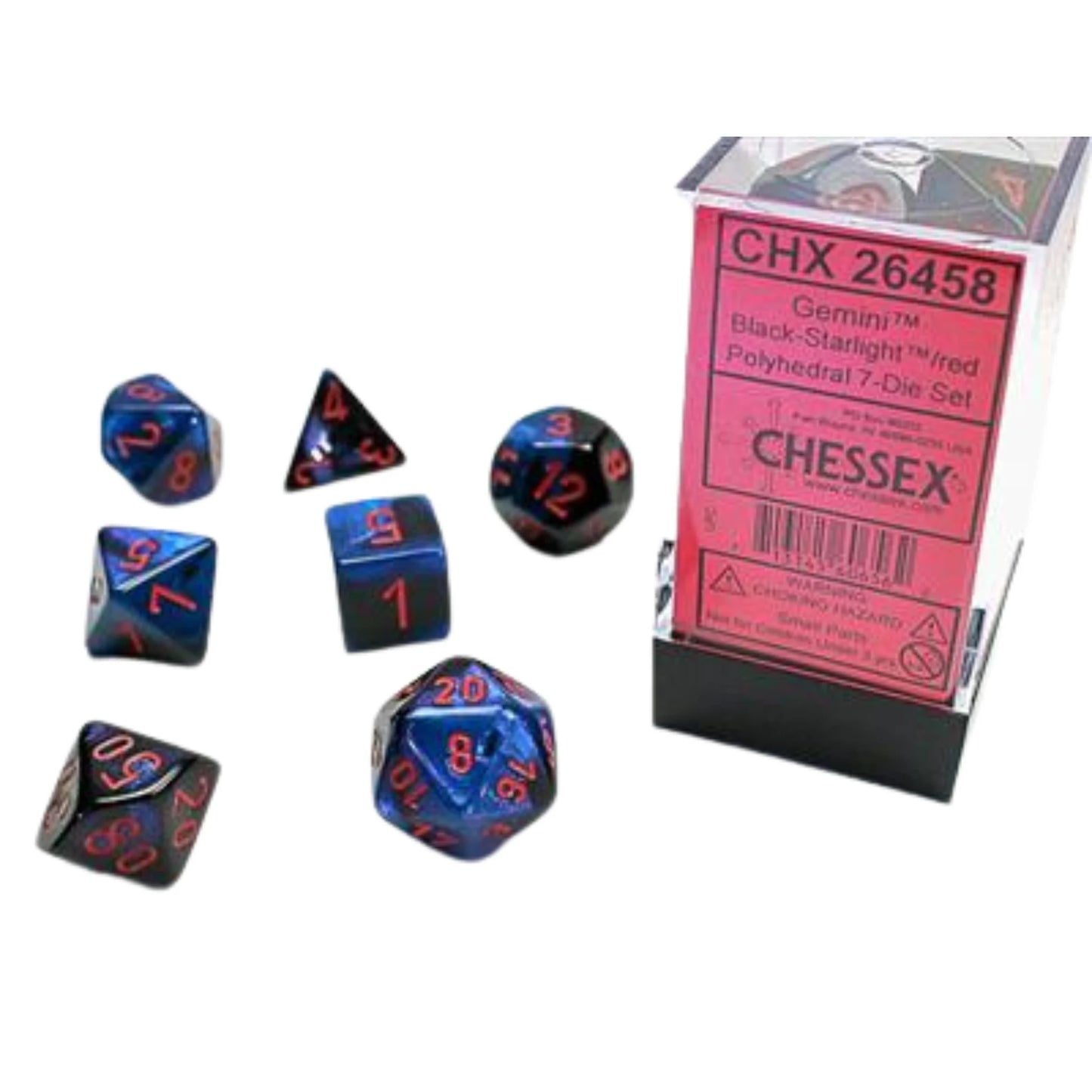 Polyhedral 7-Die Set: Gemini Black-Starlight/Red