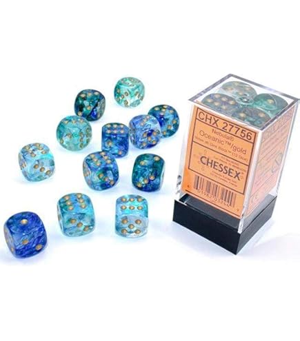 Polyhedral 7-Die Set: Nebula Oceanic/Gold