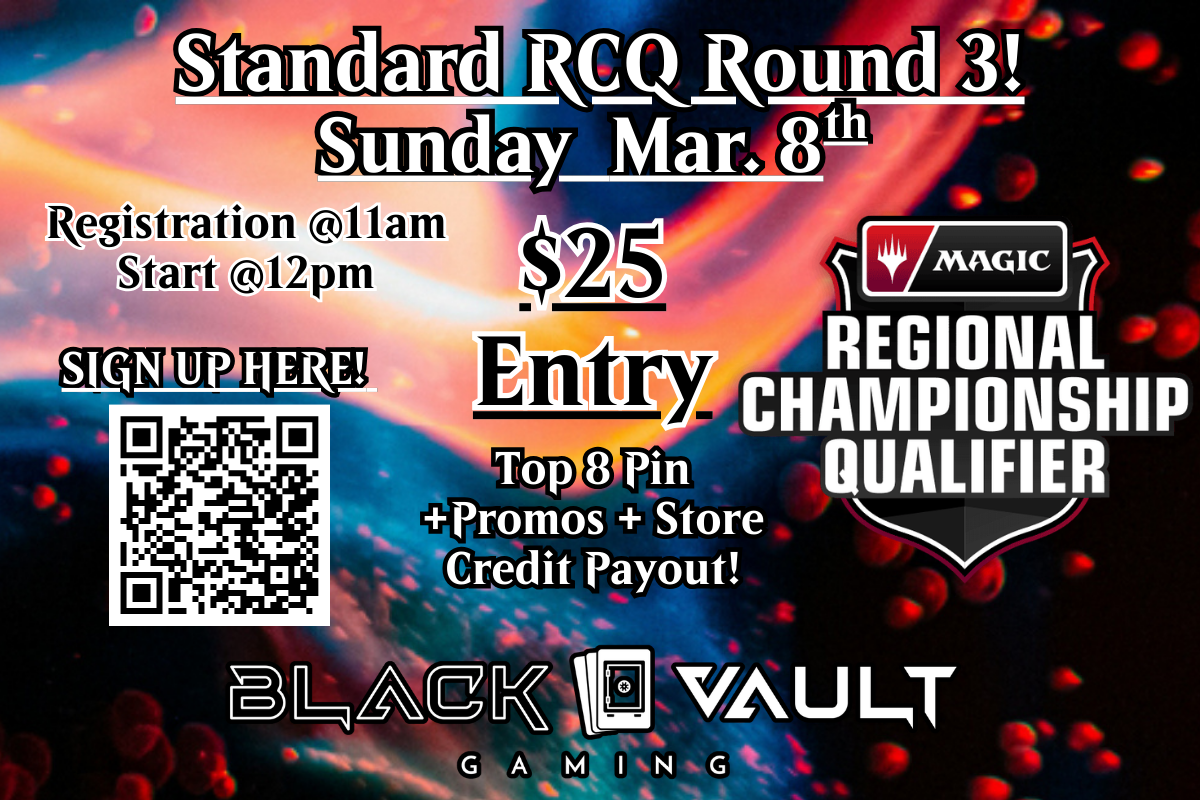 Standard RCQ @ Black Vault Gaming! Pins + Promo + Prizing! (Sunday March 8th!)