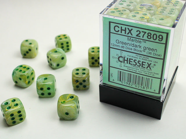 12mm D6 Dice Block: Marble