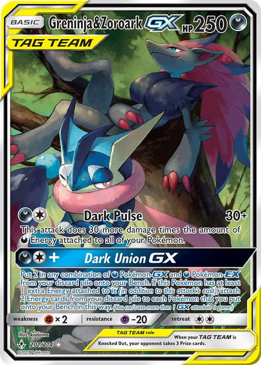 Greninja & Zoroark GX (201) (Alternate Full Art) [SM10 - 201/214]