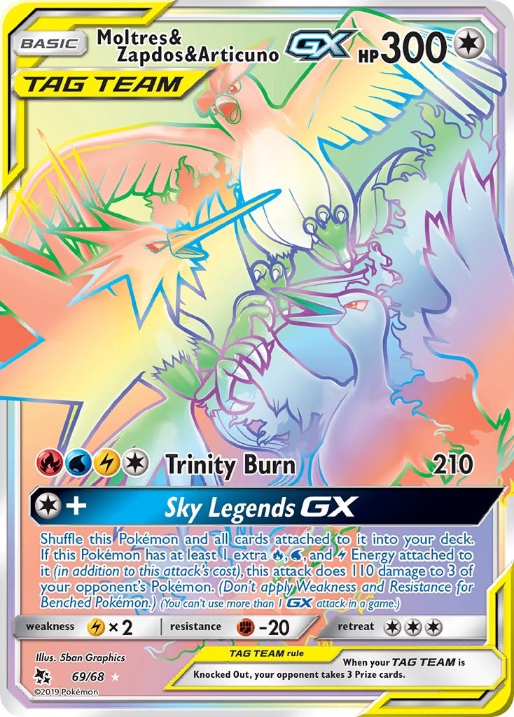 Moltres & Zapdos & Articuno GX (Secret) [HIF - 69/68]