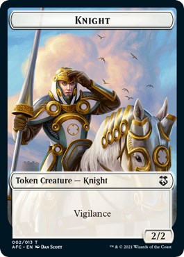 Knight // Saproling Double-Sided Token
