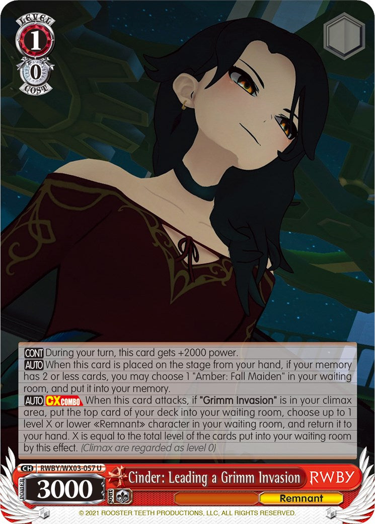 Cinder: Leading a Grimm Invasion [RWBY/WX03 - RWBY/WX03-057 U]