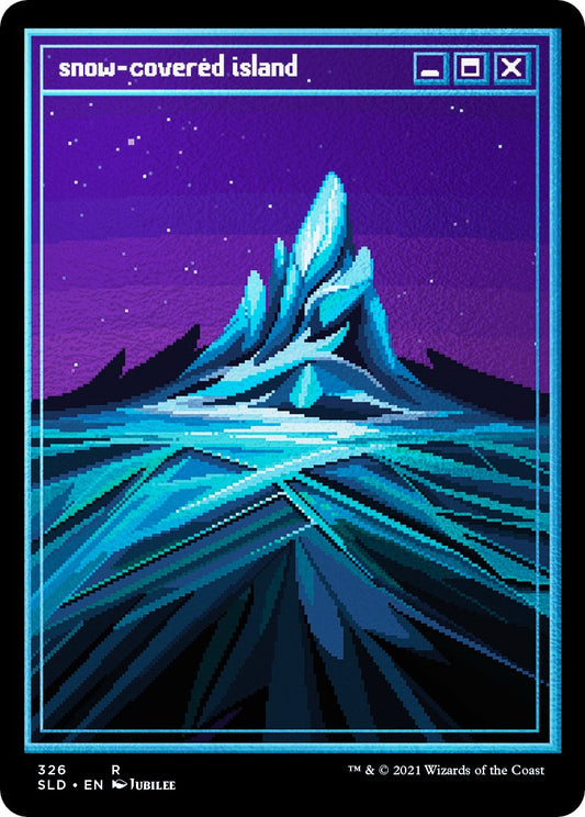 Snow-Covered Island (PixelSnowLands.jpg) (Foil Etched)