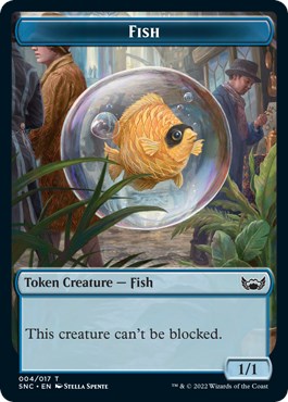 Fish // Wizard Double-Sided Token