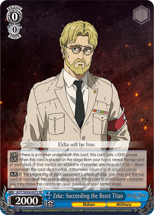 Zeke: Succeeding the Beast Titan (SR) [AOT3 - AOT/SX04-067S SR]