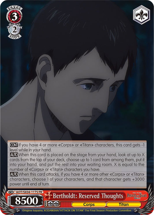 Bertholdt: Reserved Thoughts (Foil) [AOT3 - AOT/SX04-117S PR]