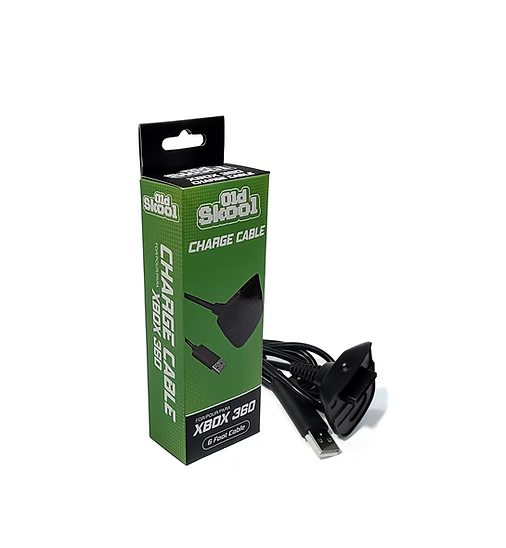 Xbox 360 Charging Cable - Black (Old Skool) (Copy)