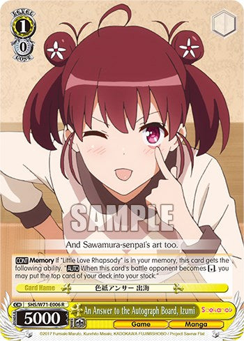 An Answer to the Autograph Board, Izumi