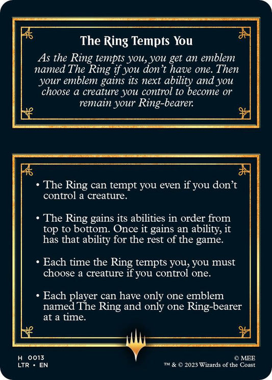 The Ring Helper Card (Back)