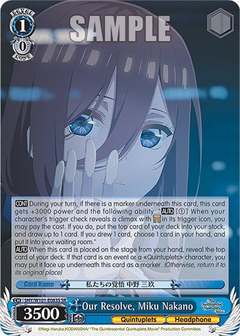 Our Resolve, Miku Nakano (SR) [5HY/W101-E083S SR]