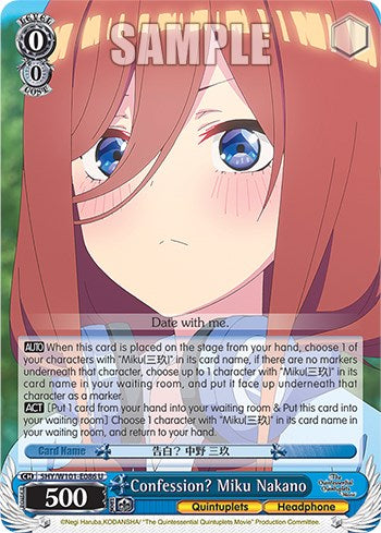 Confession? Miku Nakano [5HY/W101-E086 U]