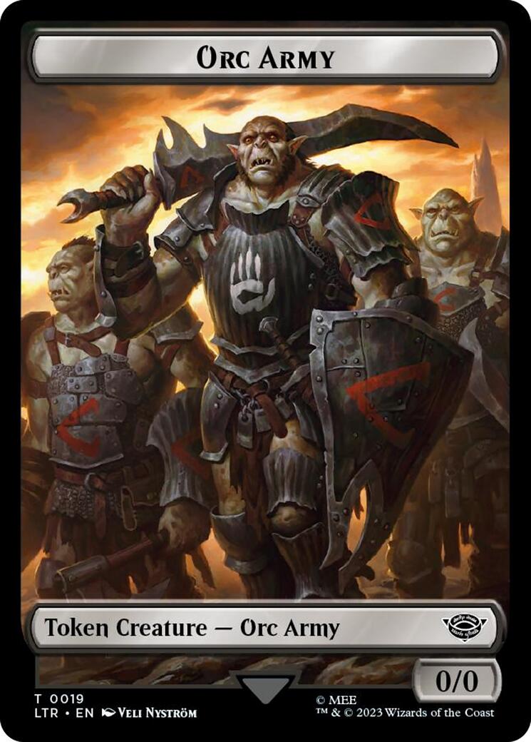 Orc Army (0019) // Food (0022) Double-Sided Token (Surge Foil) [LTR - 19 // 22]