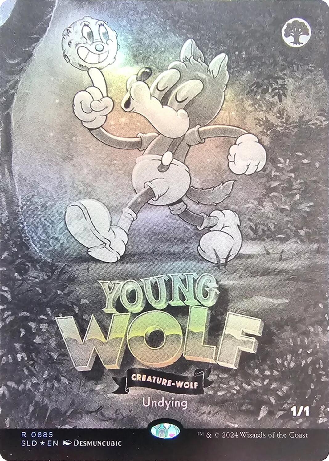 Young Wolf (Black & White Foil)