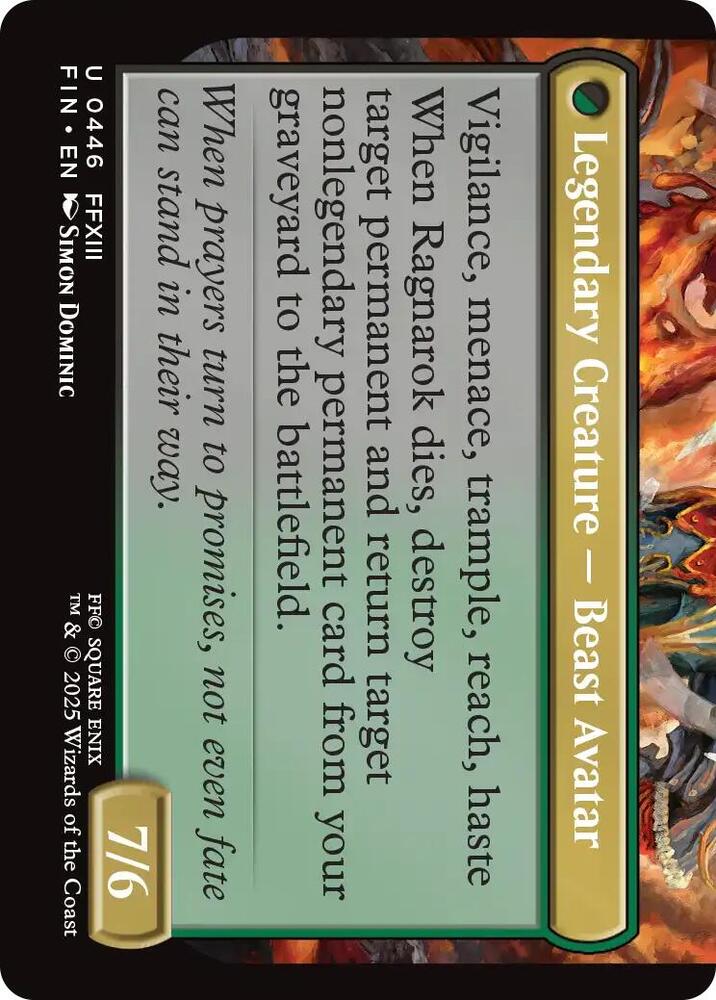 Fang, Fearless l'Cie (Extended Art) (Back)