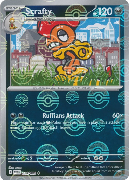 Scrafty (Poke Ball Pattern)