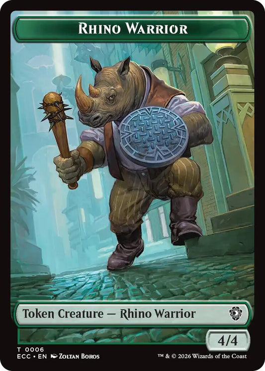 Rhino Warrior // Elemental (0010) Double-Sided Token