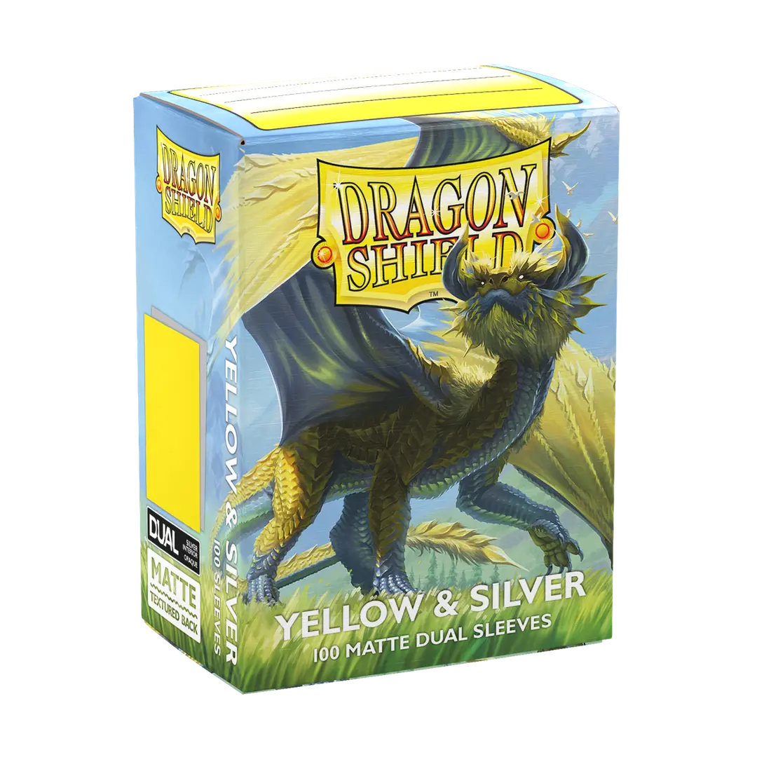 Dragon Shield: Standard 100ct Sleeves - Yellow & Silver (Dual Matte)