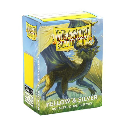 Dragon Shield: Standard 100ct Sleeves - Yellow & Silver (Dual Matte)