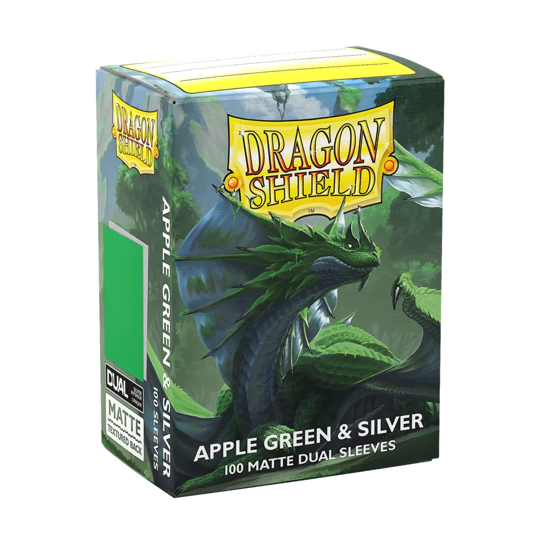 Dragon Shield: Standard 100ct Sleeves - Apple Green & Silver (Dual Matte)