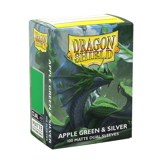 Dragon Shield: Standard 100ct Sleeves - Apple Green & Silver (Dual Matte)