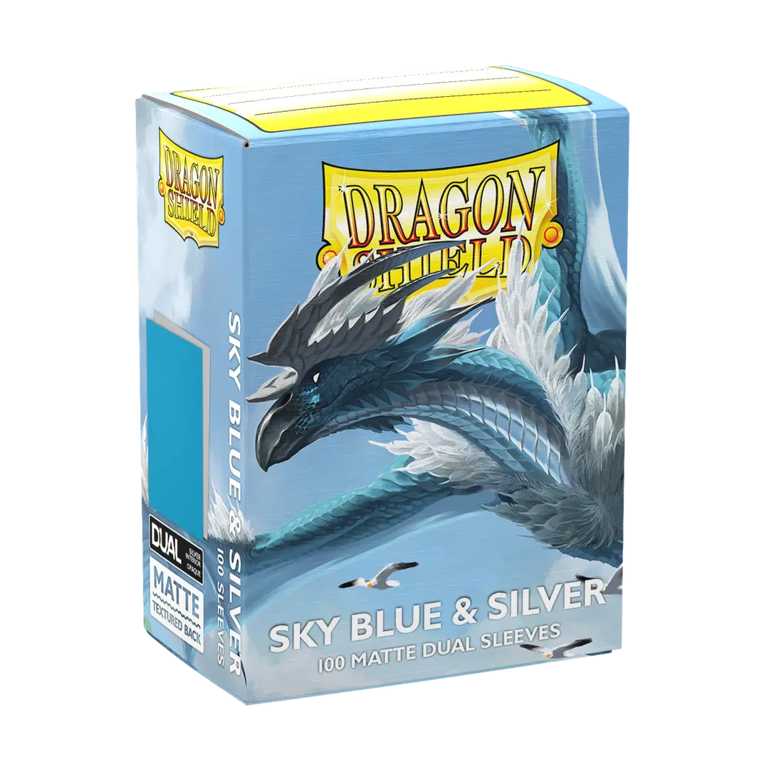 Dragon Shield: Standard 100ct Sleeves - Sky Blue & Silver (Dual Matte)
