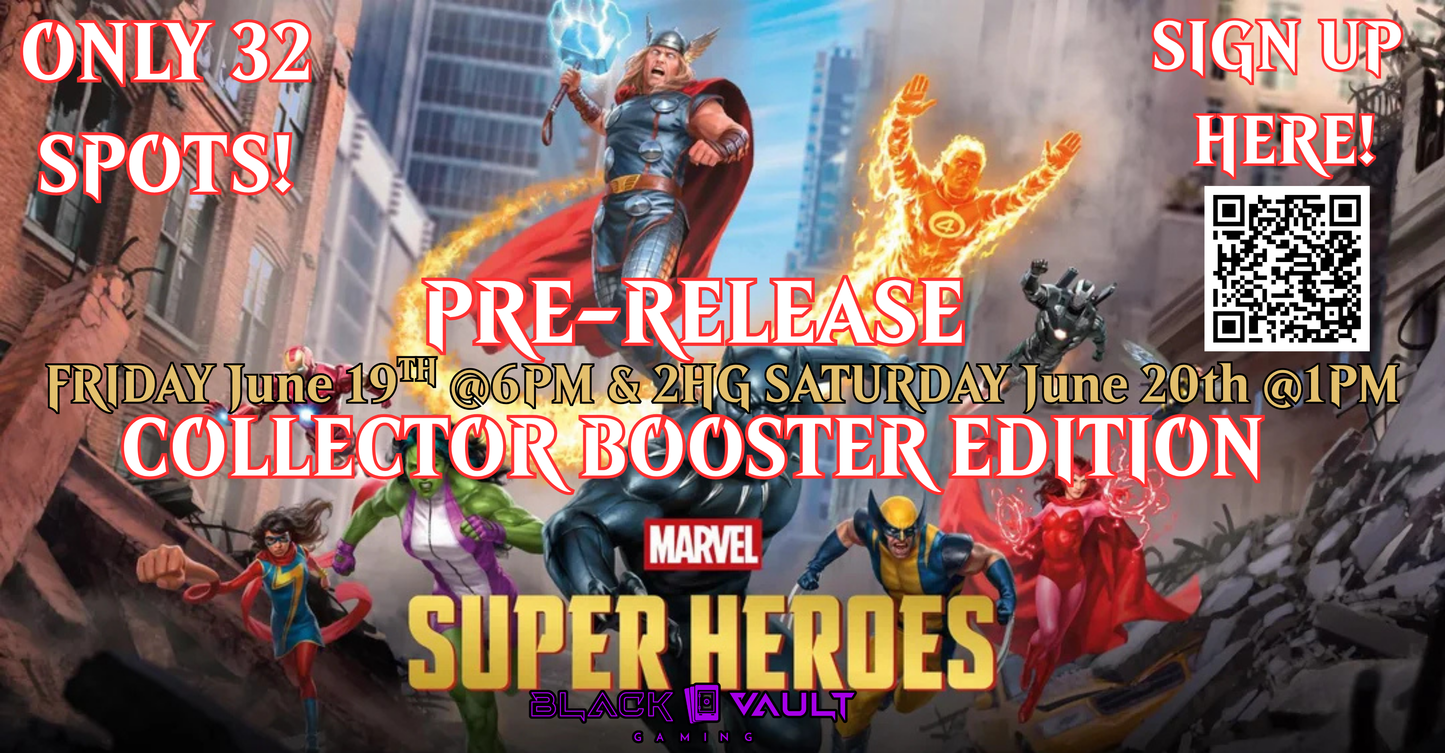 MTG Marvel Super Heroes FRIDAY Prerelease Ticket (COLLECTOR BOOSTERS IN PRIZE POOL!)(June 19th, 2026)