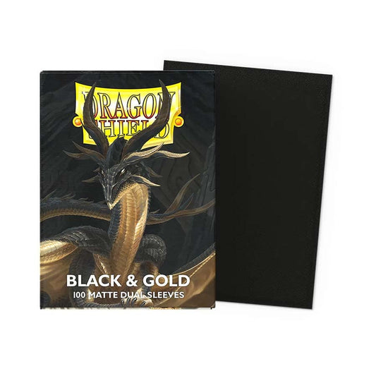 Dragon Shield: Standard 100ct Sleeves - Black & Gold (Dual Matte)