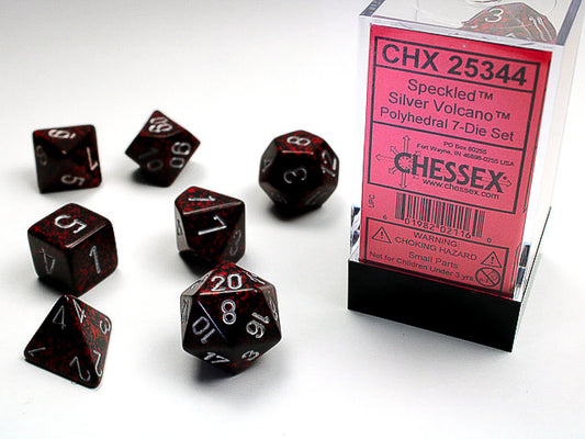 Polyhedral 7-Die Set: Speckled Silver Volcano