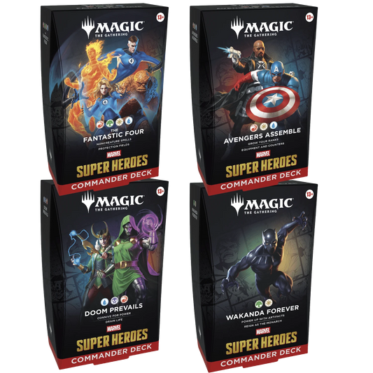 *PRE-ORDER* Magic: The Gathering - Marvel Super Heroes Commander Deck CASE - ALL 4 DECKS! (DELAYED PRODUCT. READ BELOW!)