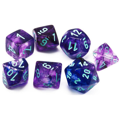 Polyhedral 7-Die Set: Nebula Nocturnal/Blue
