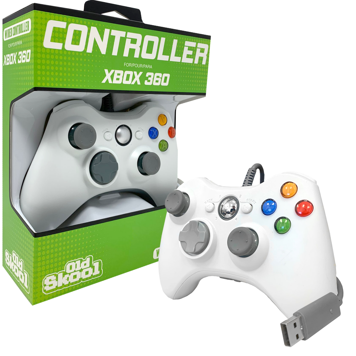 Wired 360 Controller - White (Old Skool)